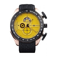 Replica Porsche Regulator Power Reserve Rose Gold Case Yellow Dial