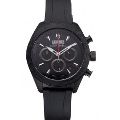 Tudor Fastrider Black Shield Black Dial Silver Markings Black Case Black Rubber Strap