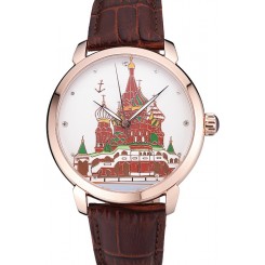 Ulysse Nardin Kremlin Set Gold Case Brown Leather Strap 622424