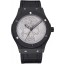 1:1 Hublot Classic Fusion Diamond Skull Dial Black Steel Case Black Leather Strap 622815