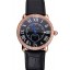1:1 Replica Cartier Ronde Louis Cartier Black Dial Gold Case Diamond Bezel Black Leather Strap