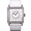2016 Franck Muller Master Square Diamond Encrusted Stainless Steel Bezel White Croco Bracelet 80284