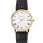 AAAAA Patek Philippe Calatrava White Dial Roman Numerals Ribbed Bezel Gold Case Black Leather Strap