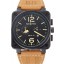 Bell and Ross BR 03-94 Black Dial Black Case Brown Leather Strap