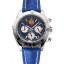 Best Breitling Chronomat Patrouille De France Blue Dial Stainless Steel Case Blue Leather Strap