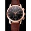 Best Fake Swiss Vacheron Constantin Patrimony Traditionnelle Chronograph Black Dial Rose Gold Case Brown Leather Strap 1453763