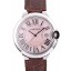Best Replica Cartier Ballon Bleu 38mm White Dial Stainless Steel Case Brown Leather Bracelet