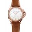 Best Replica Panerai Radiomir White Dial Diamond Bezel Rose Gold Case Brown Suede Leather Strap 1453799