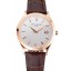 Best Swiss Patek Philippe Calatrava White Dial Rose Gold Case Brown Leather Strap