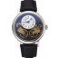 Breguet Duo Tourbillon Silver Case White Dial Black Leather Bracelet 622622