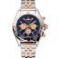 Breitling Chronomat 44 Black Dial with White Subdials 2 Tone Stainless Steel Bracelet 622509