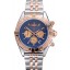 Breitling Chronomat Blue Dial Rose Gold Bezel And Subdials Stainless Steel Case Two Tone Bracelet