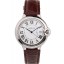 Cartier Ballon Bleu 42mm White Dial Stainless Steel Case Brown Leather Bracelet
