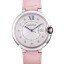 Cartier Ballon Bleu 42mm White Dial Stainless Steel Case Pink Leather Bracelet