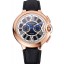 Cartier Ballon Bleu Black Dial Gold Case Black Leather Strap