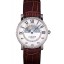 Cartier Moonphase Silver Watch with Brown Leather Band ct256 621375 Watch