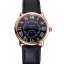 Cartier Ronde Louis Cartier Black Dial Gold Case Black Leather Strap