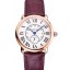 Cartier Ronde Louis Cartier White Dial Gold Case Purple Leather Strap