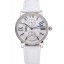 Cartier Ronde Second Time Zone White Dial Stainless Steel Case With Diamonds White Leather Strap 622803
