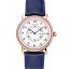 Cartier Ronde Solo White Dial Diamond Bezel Rose Gold Case Blue Leather Strap