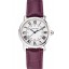 Cartier Ronde White Dial Stainless Steel Case Purple Leather Strap