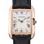 Cartier Tank Anglaise 30mm White Dial Gold Case Black Leather Bracelet
