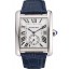 Cartier Tank MC White Dial Stainless Steel Case Blue Leather Strap 622575