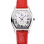 Cartier Tortue Perpetual Calendar White Dial Stainless Steel Case Red Leather Strap