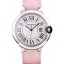Cheap Cartier Ballon Bleu 38mm White Dial Stainless Steel Case Pink Leather Bracelet