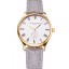 Cheap Patek Philippe Calatrava White Dial Gold Case Gray Leather Strap