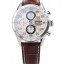 Cheap Tag Heuer Swiss Carrera Tachymeter Bezel Dark Brown Leather Strap White Dial