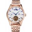 Copy 1:1 Omega De Ville Moonphase Tourbillon White Dial Blue Hands Rose Gold Case And Bracelet
