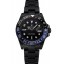 Copy 1:1 Swiss Rolex GMT Master II Black Dial Blue And Black Bezel Black PVD Case And Bracelet