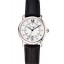 Copy Best Cartier Ronde White Dial Diamond Hour Marks Stainless Steel Case Black Leather Strap