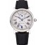 Copy Cartier Rotonde White Dial Stainless Steel Case Black Leather Strap 622757
