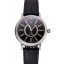 Copy IWC Portofino Moon Phase Black Dial With Diamonds Stainless Steel Case Diamonds Bezel Black Leather Strap