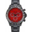 Copy Rolex Daytona Black Ion Plated Tachymeter Black Stainless Steel Strap Red Dial 80248