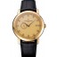 Copy Swiss Vacheron Constantin Patrimony Contemporaine Gold Case Gold Diamond Dial Black Leather Bracelet 622682