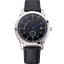 Copy Vacheron Constantin Traditionnelle Black Ship Dial Stainless Steel Case Black Leather Strap