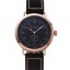 Designer Imitation Hamilton Navy Pioneer Small Second Black Dial Rose Gold Case Black Leather Strap