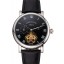 Designer Patek Philippe Complications Moonphase Tourbillon Black Dial Stainless Steel Case Black Leather Strap