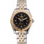 Fake Breitling Colt Lady Black Dial Diamond Hour Marks Gold Bezel Stainless Steel Case Two Tone Bracelet