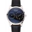 Fake Glashutte Original Black Dial Stainless Steel Case Black Leather Strap