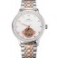 Fake IWC Portugieser Tourbillon White Dial Stainless Steel Case Two Tone Steel Rose Gold Bracelet