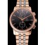 Fake Swiss Vacheron Constantin Patrimony Traditionnelle Chronograph Black Dial Diamond Bezel Rose Gold Case Two Tone Bracelet 1453761