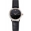 Fashion Replica Patek Philippe Calatrava Black Dial Double Ribbed Bezel Stainless Steel Case Black Leather Strap