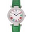 Franck Muller Double Mistery Ronde White Dial Stainless Steel Case Green Leather Strap