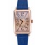 Franck Muller Long Island Classic Gold Dial Gold Case Blue Leather Band 622367