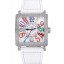 Franck Muller Master Square Color Dreams Diamonds Case White Leather Band 622356