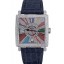 Franck Muller Master Square Color Dreams Diamonds Dial Diamonds Case Blue Leather Strap 622359